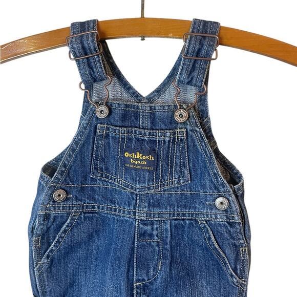 OshKosh B’Gosh Infant Overalls Sz 3 Months Denim Jean Cotton - Picture 2 of 5